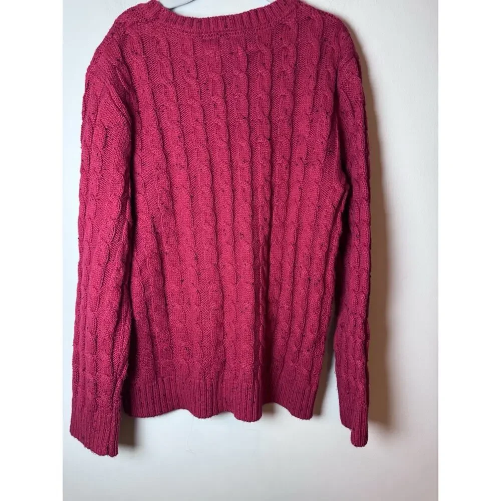 Gymboree Kids Crewneck Cable Knit Red Sweater Sz 7-8